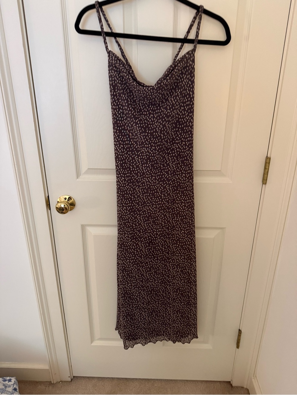 Formal Dress Brown with Polka dots